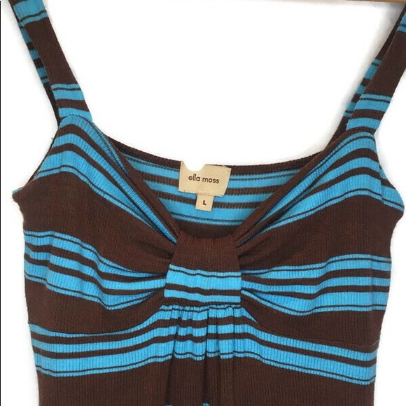 Ella Moss sleeveless top, turquoise & brown, Large - Picture 2 of 8